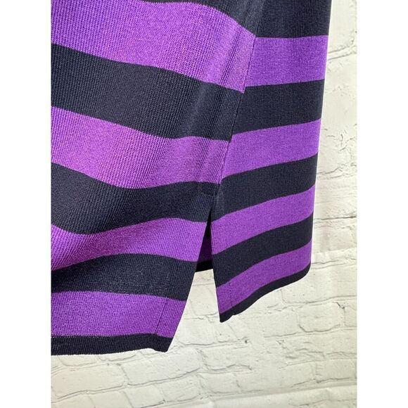 MISOOK violet black striped sleeveless knit top sweater M NWOT - Picture 4 of 5